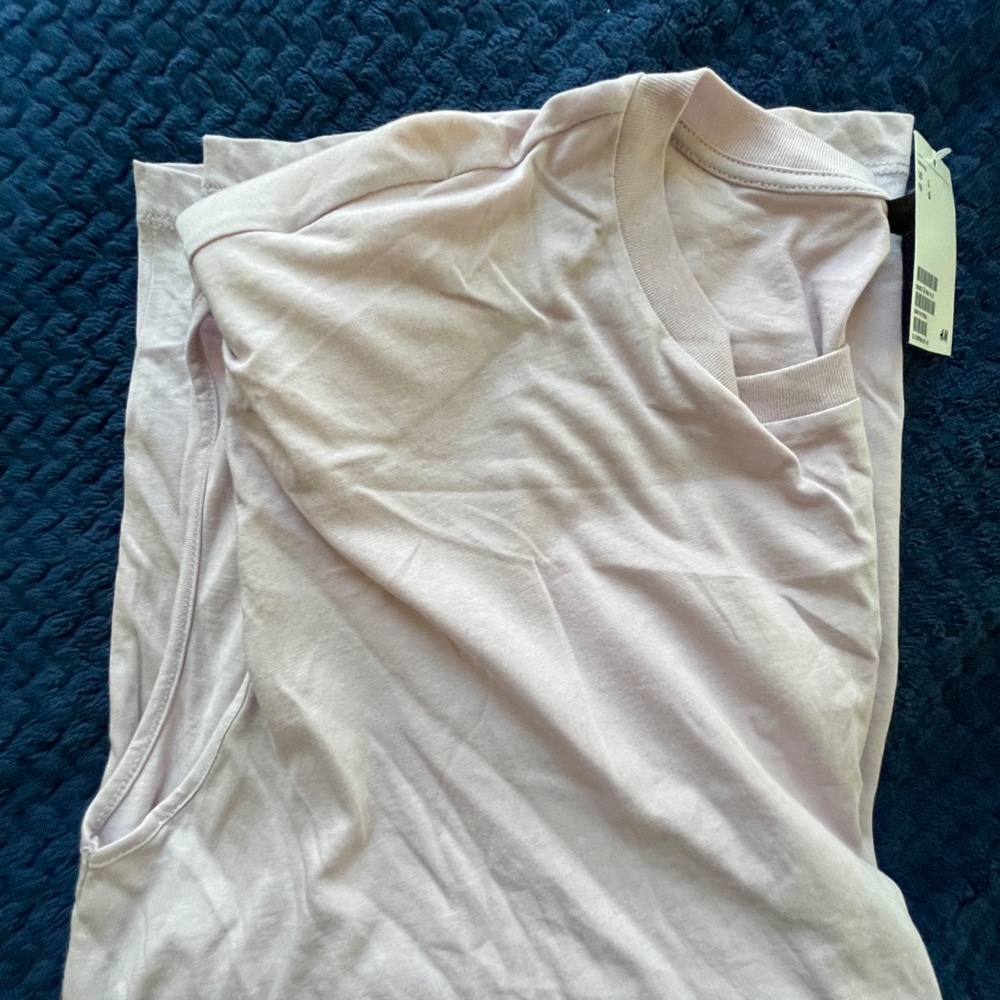 Women's H&M Light Purple Oversized T-Shirt Size L - Picture 4 of 4